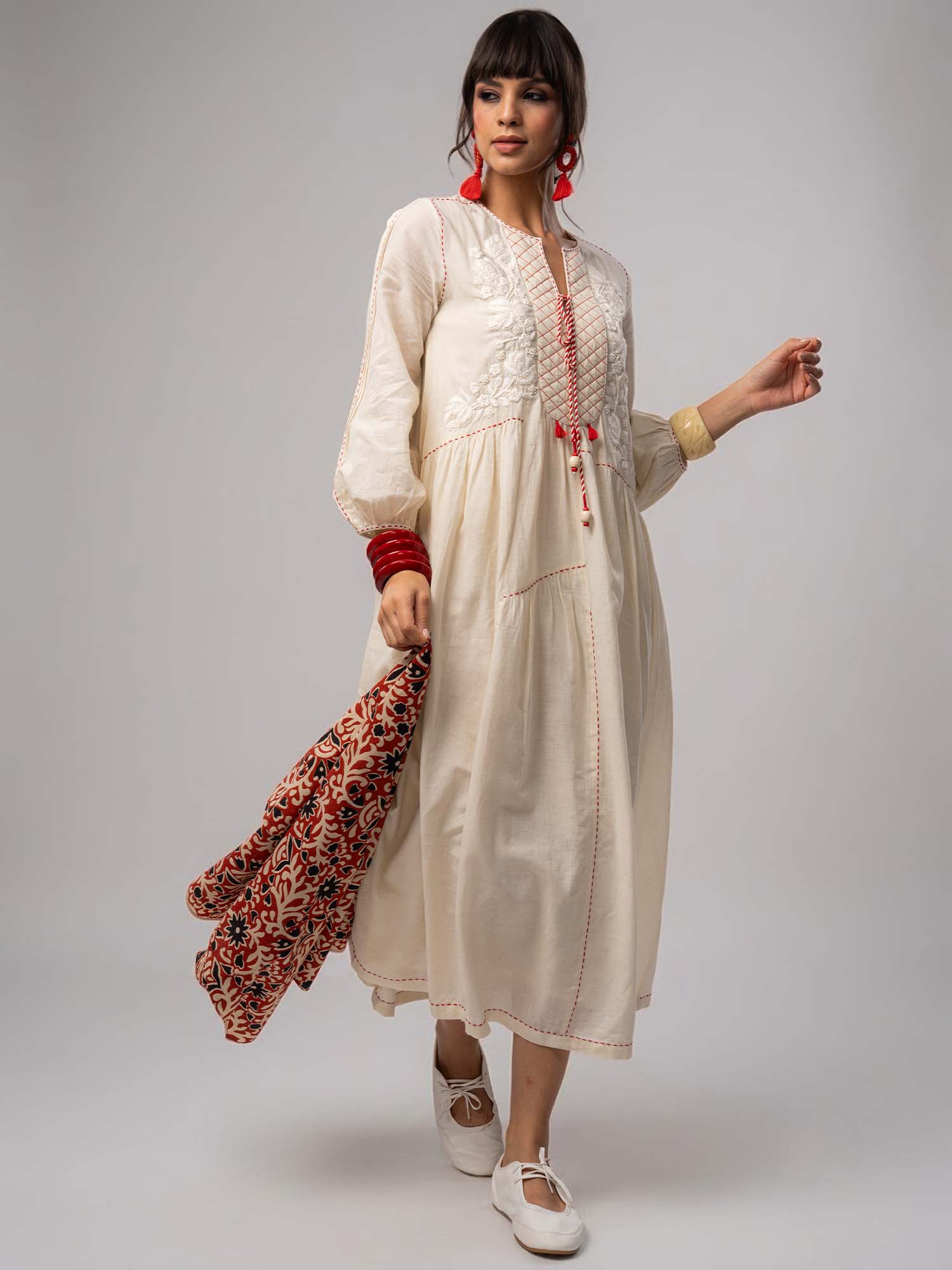 Bottega Hand Woven Muslin Cotton Dress