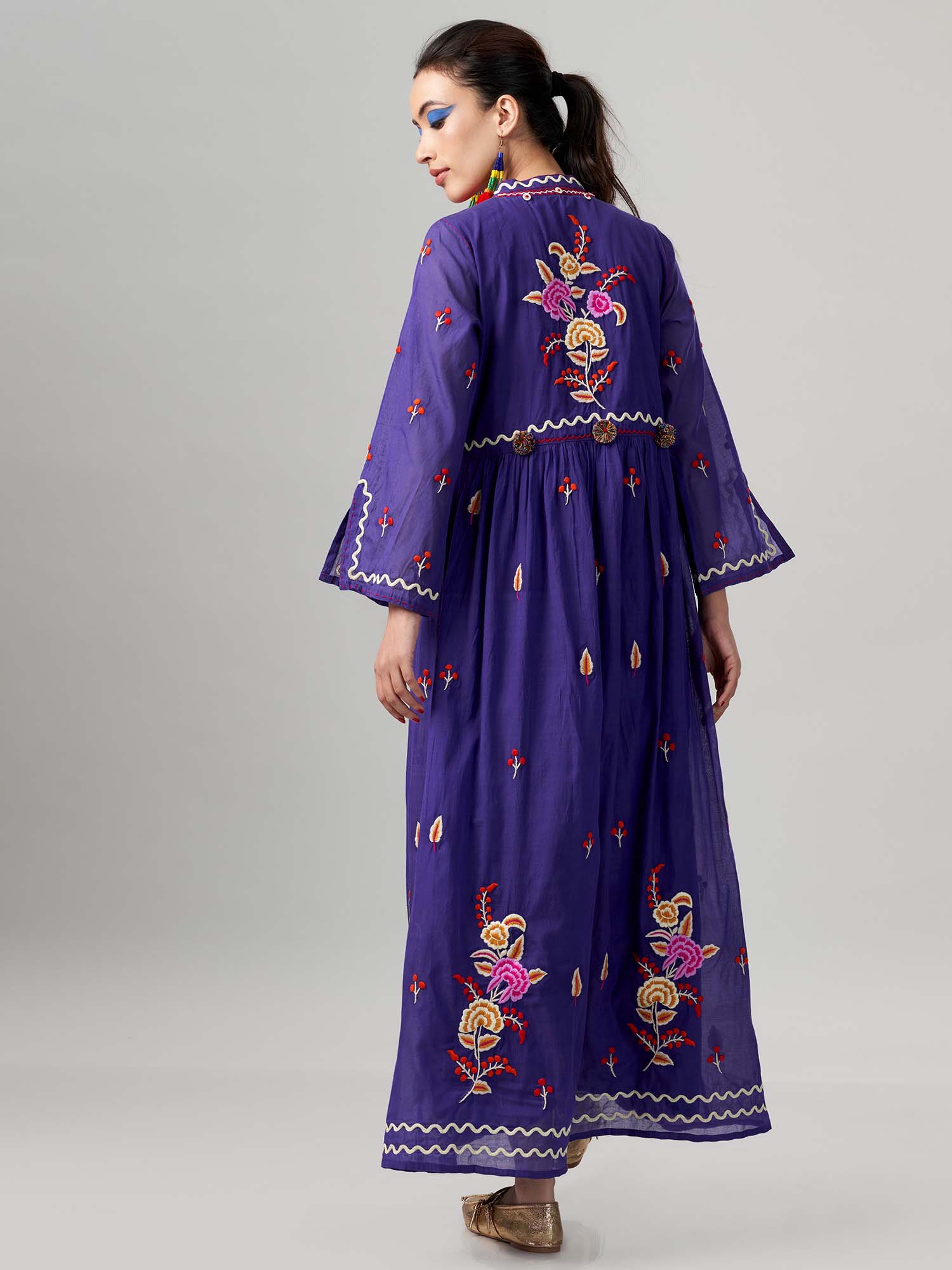 Gulcemal Cotton Silk Maxi Dress 