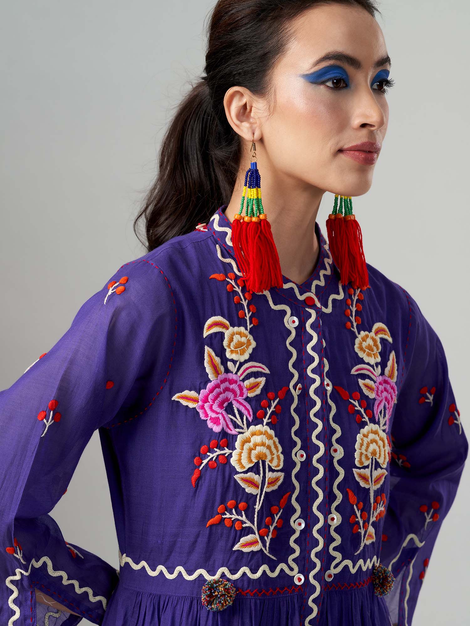 Gulcemal Cotton Silk Maxi Dress 