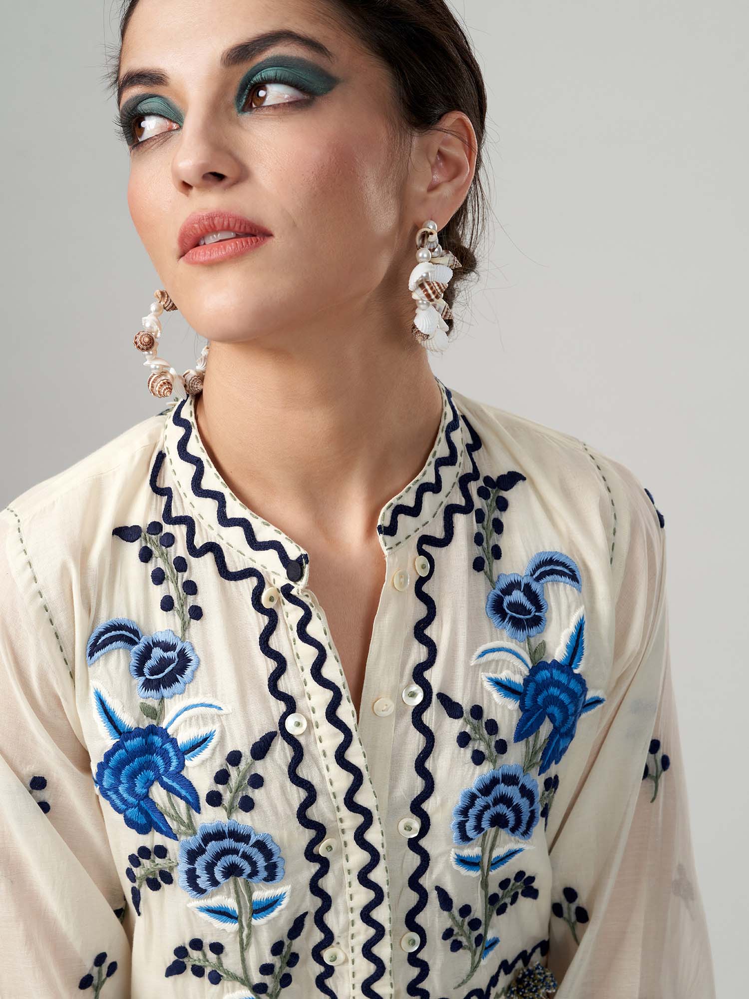 Gulcemal Cotton Silk Maxi Dress 
