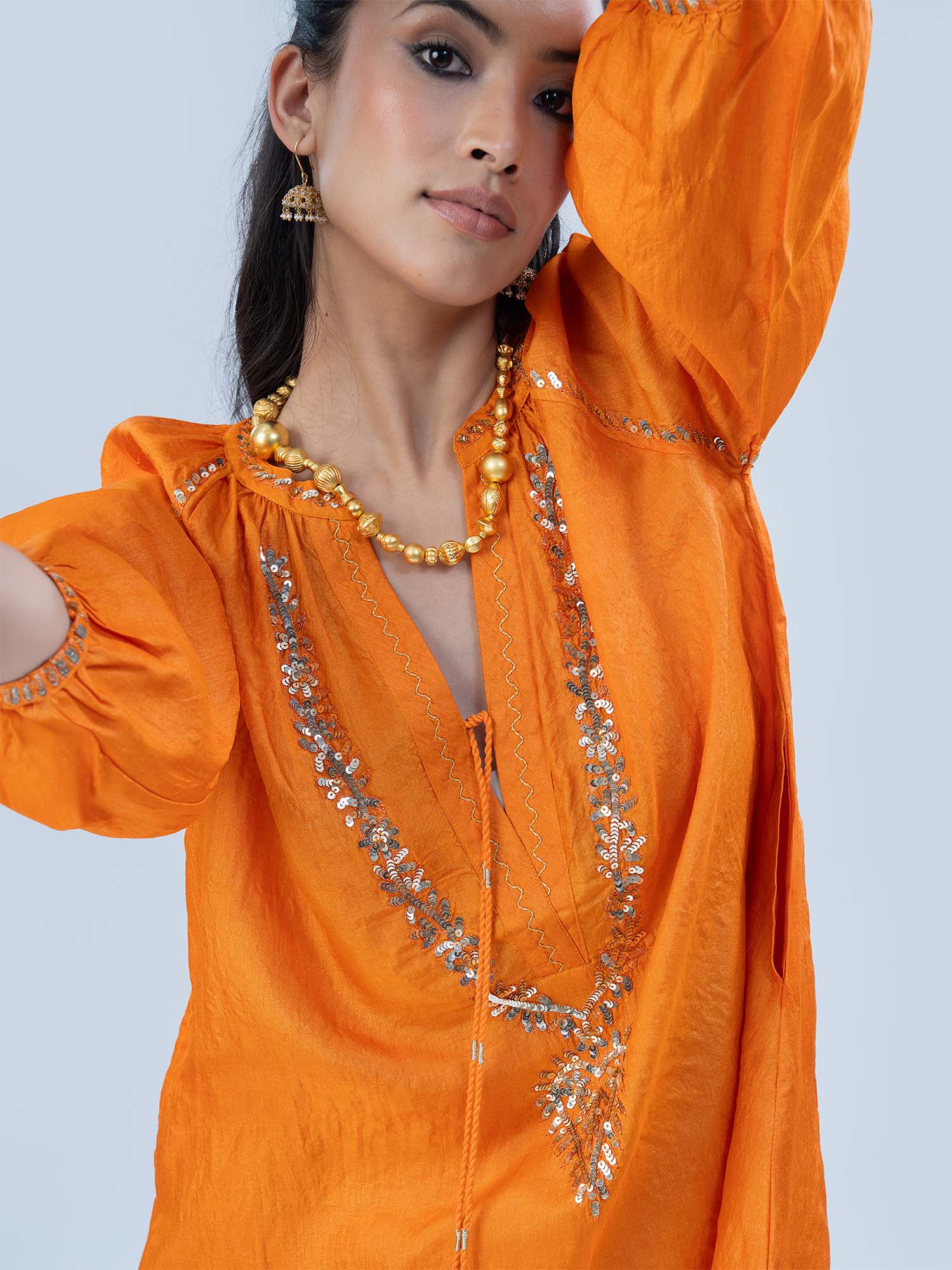 Helios Washed Handloom Tussar Silk Twinset