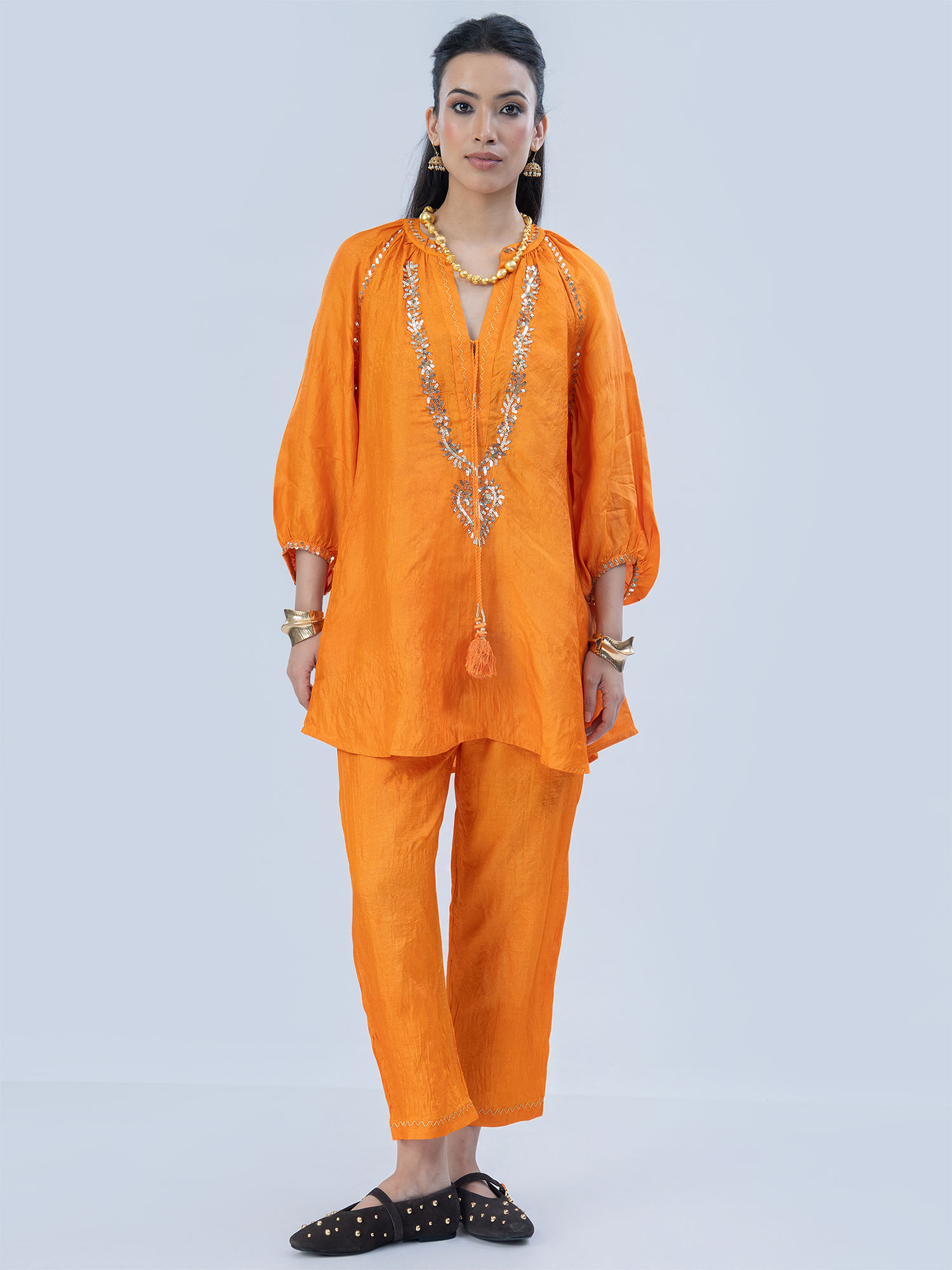 Helios Washed Handloom Tussar Silk Twinset
