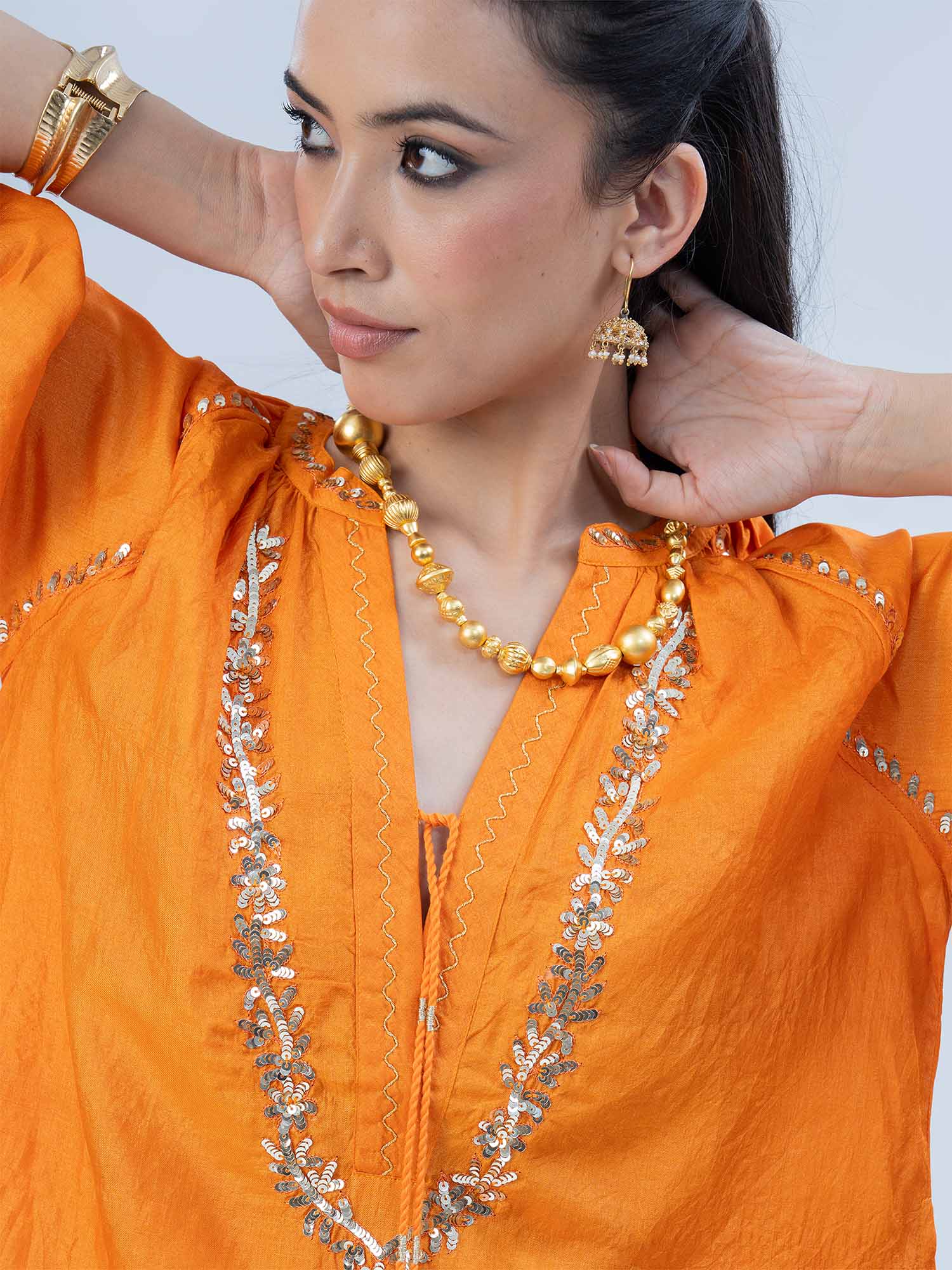 Helios Washed Handloom Tussar Silk Twinset