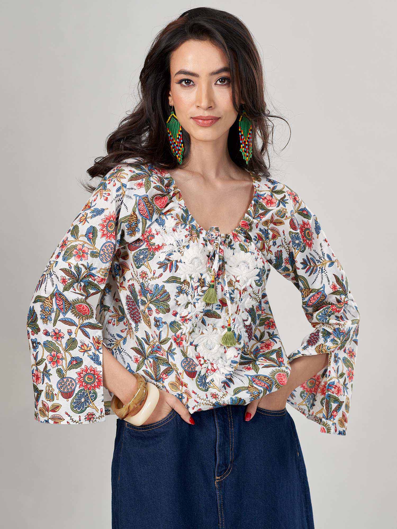 Isola Elasticated Cotton Top