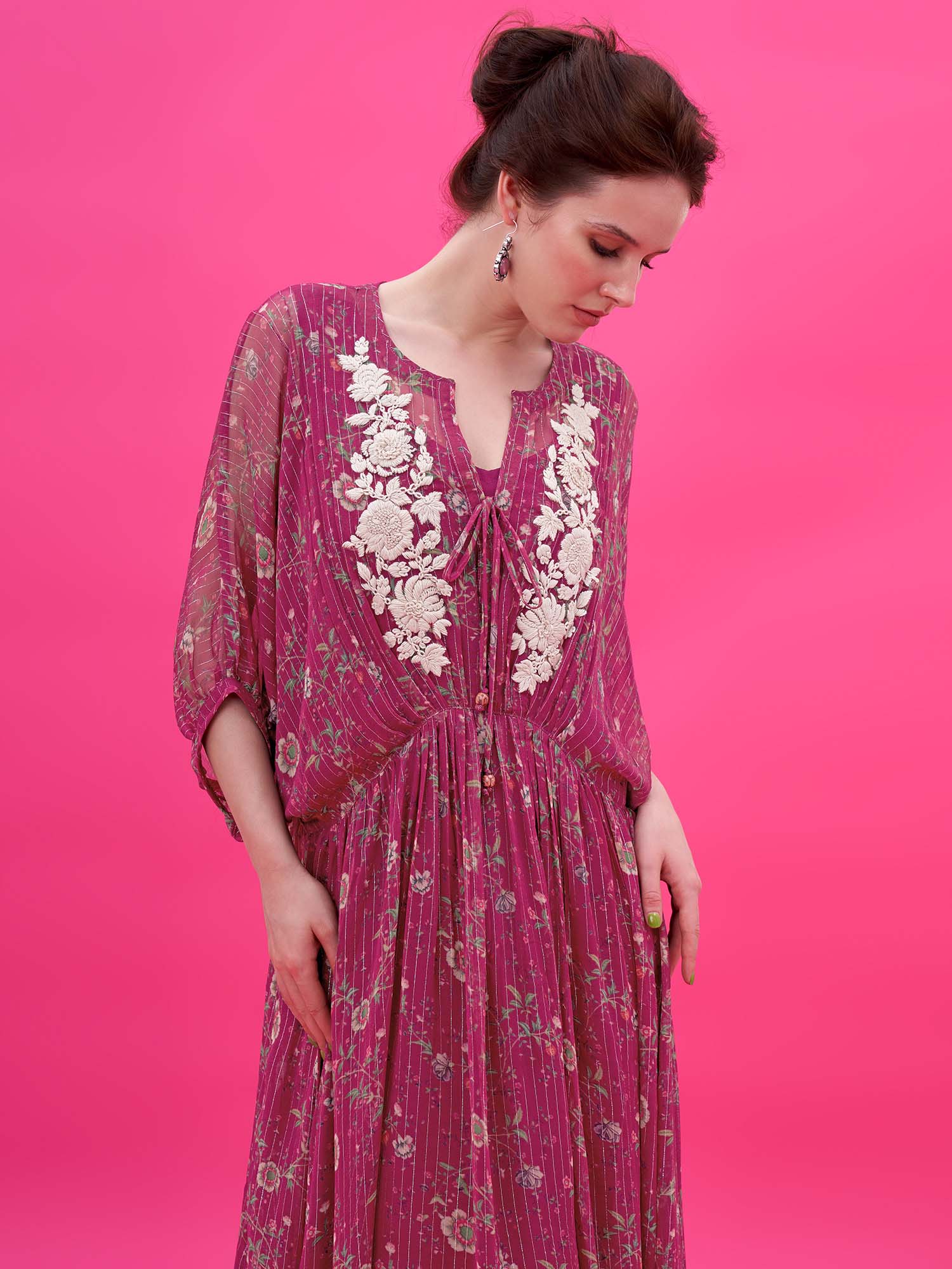 Kiku Georgette Silk Kaftan