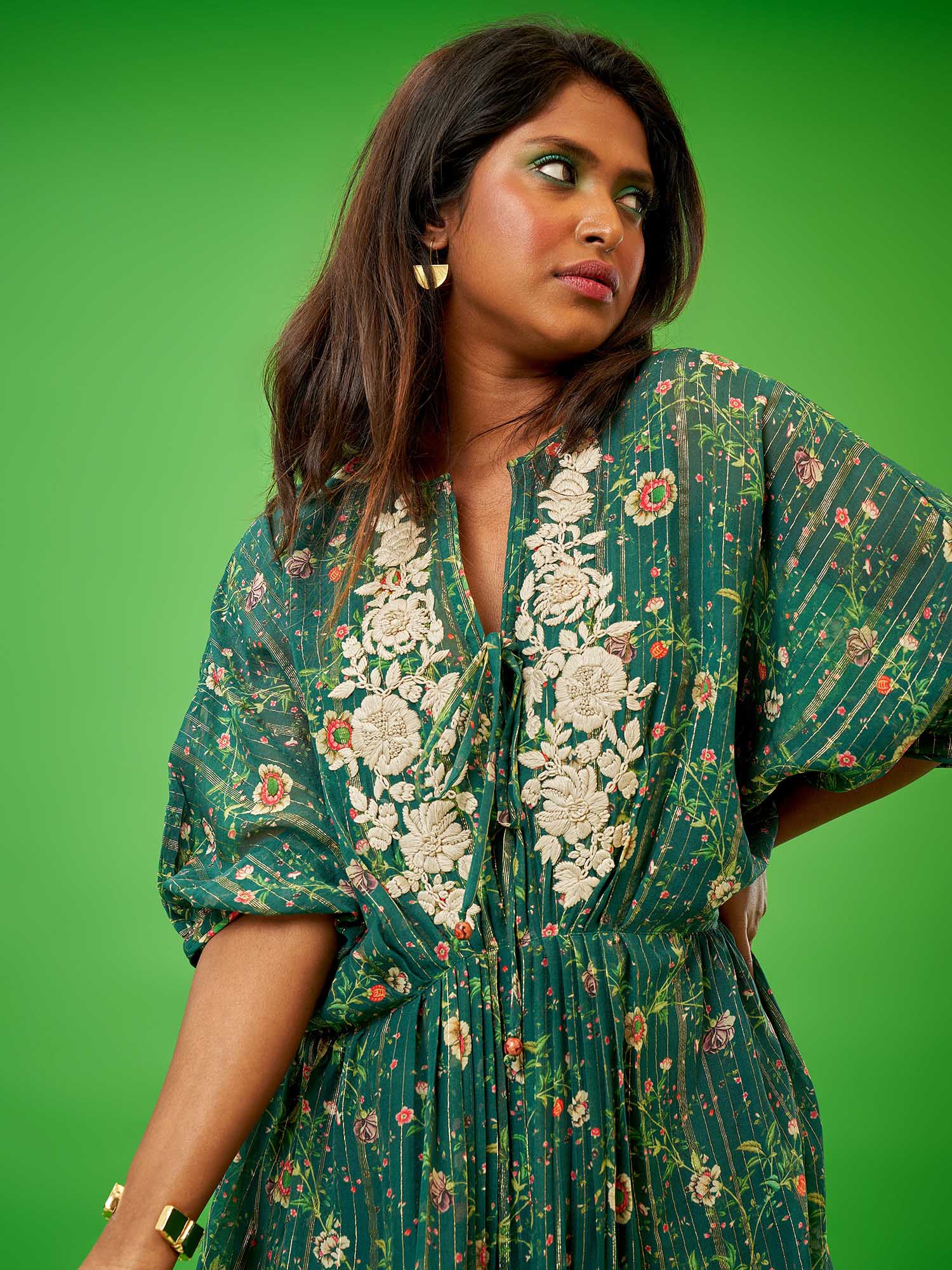 Kiku Georgette Silk Kaftan