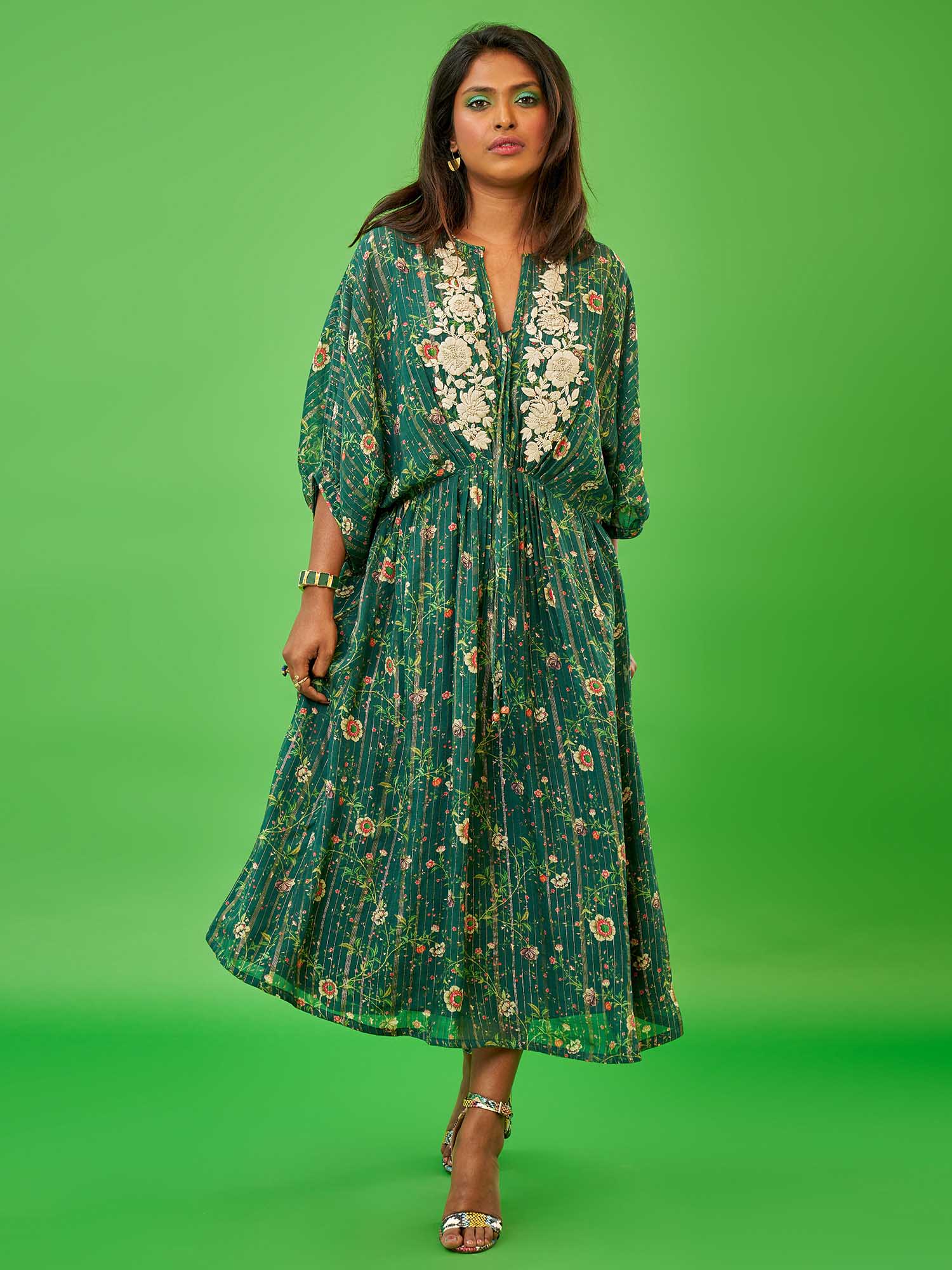Kiku Georgette Silk Kaftan