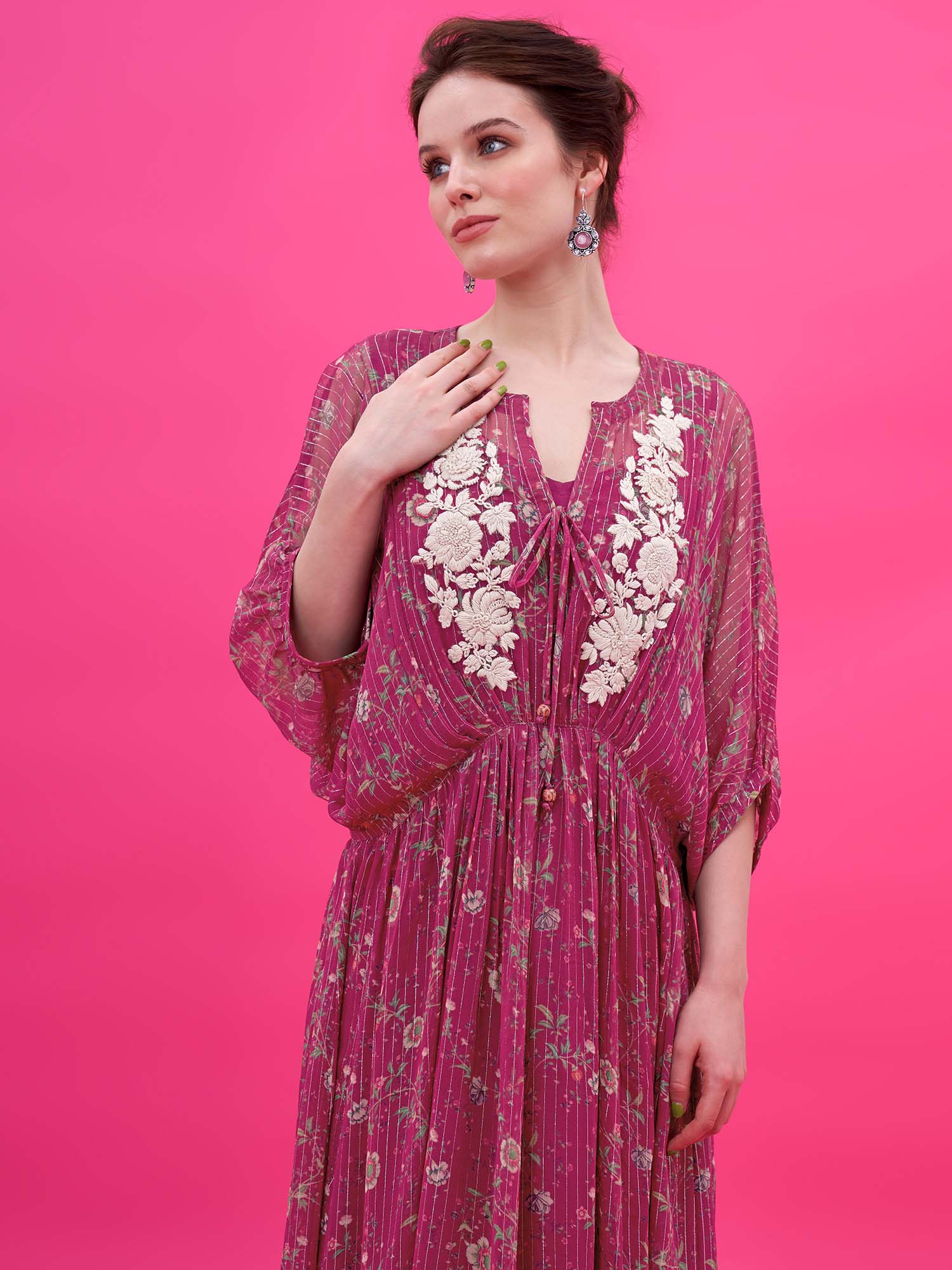 Kiku Georgette Silk Kaftan