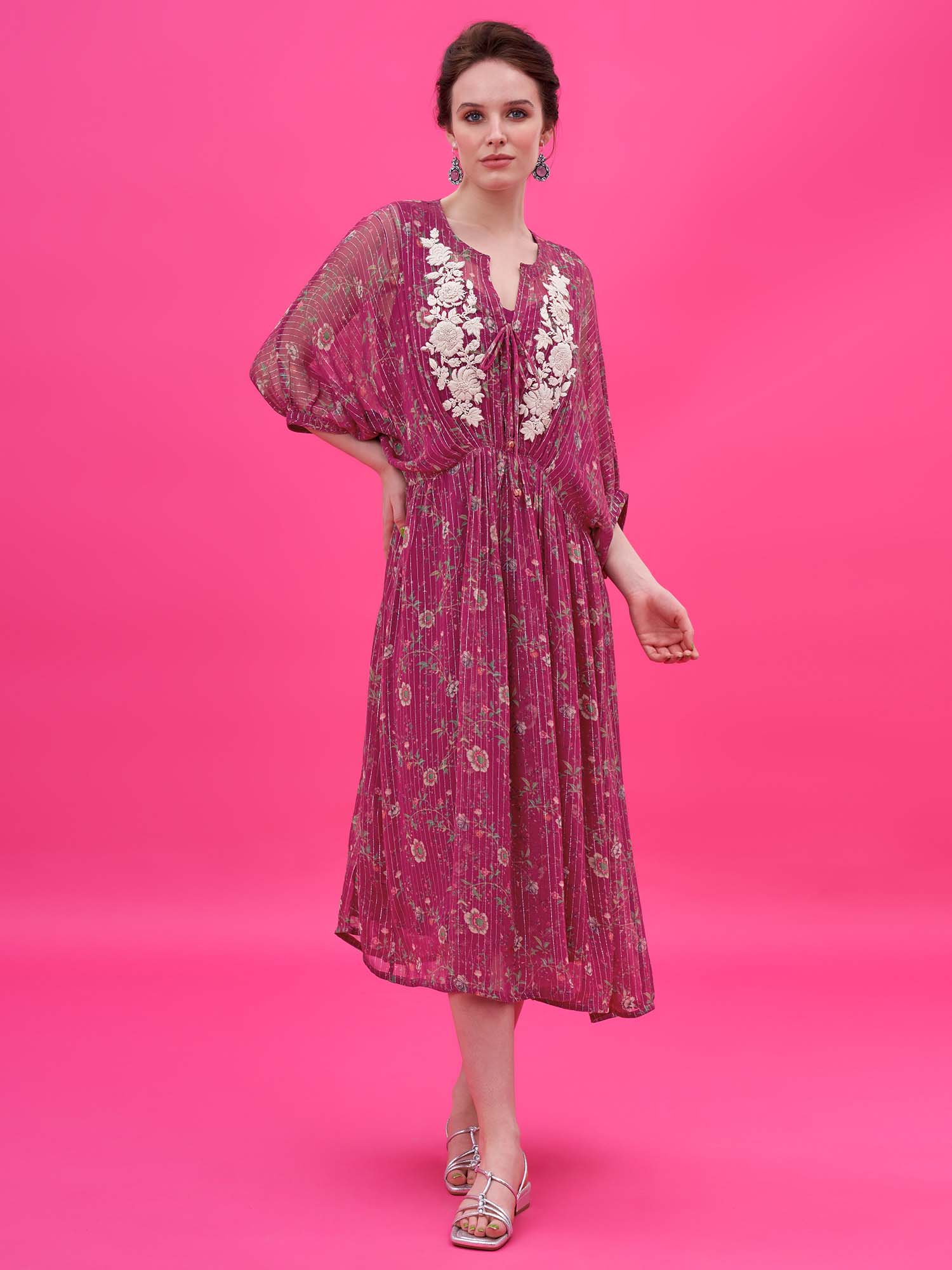 Kiku Georgette Silk Kaftan