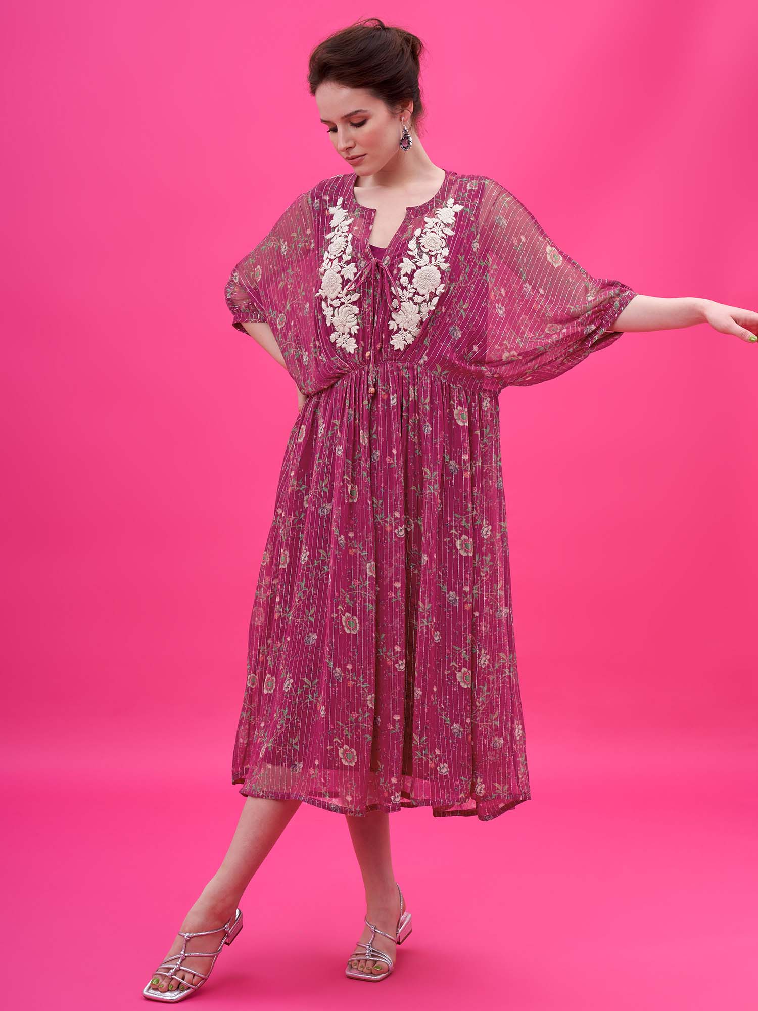 Kiku Georgette Silk Kaftan