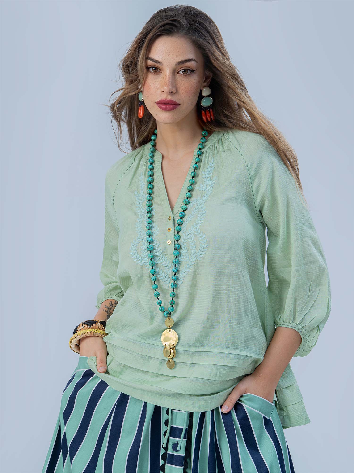 Liesse Patterned Silk Top
