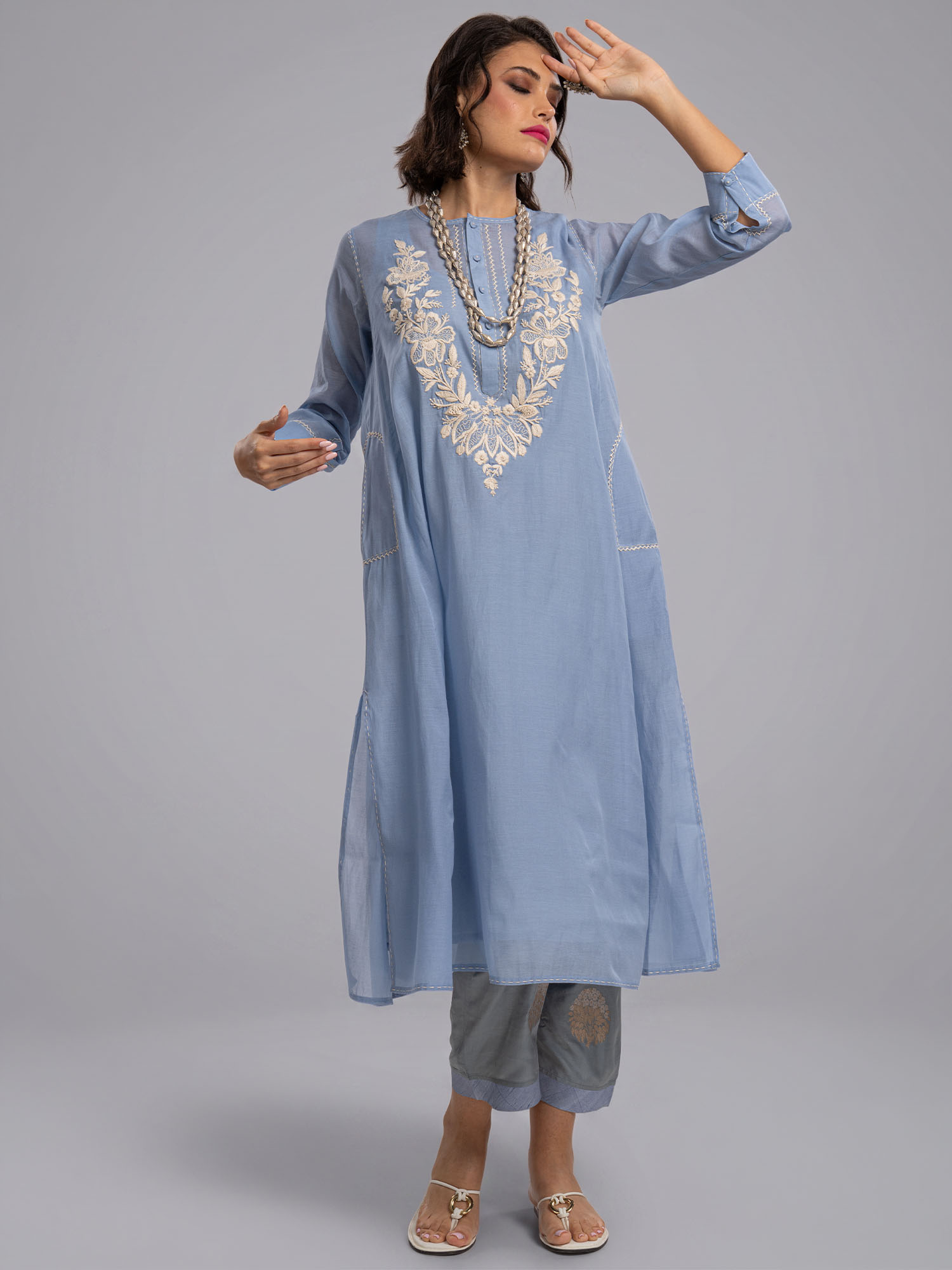Mabrouk Handloom Cotton Silk Dress