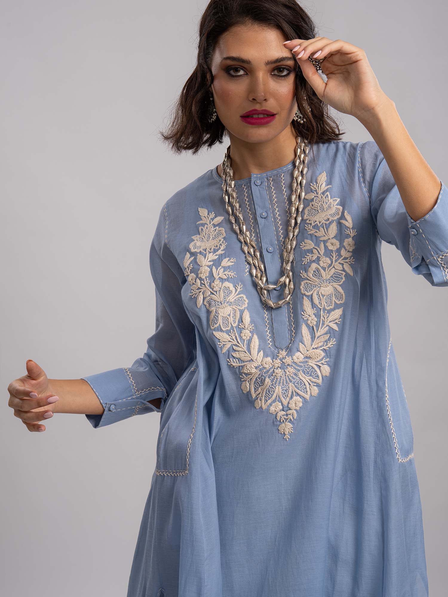 Mabrouk Handloom Cotton Silk Dress