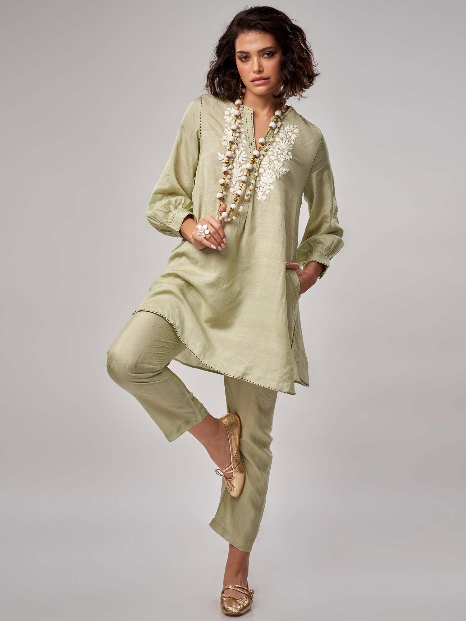 Yuko Handloom Silk Twin Set