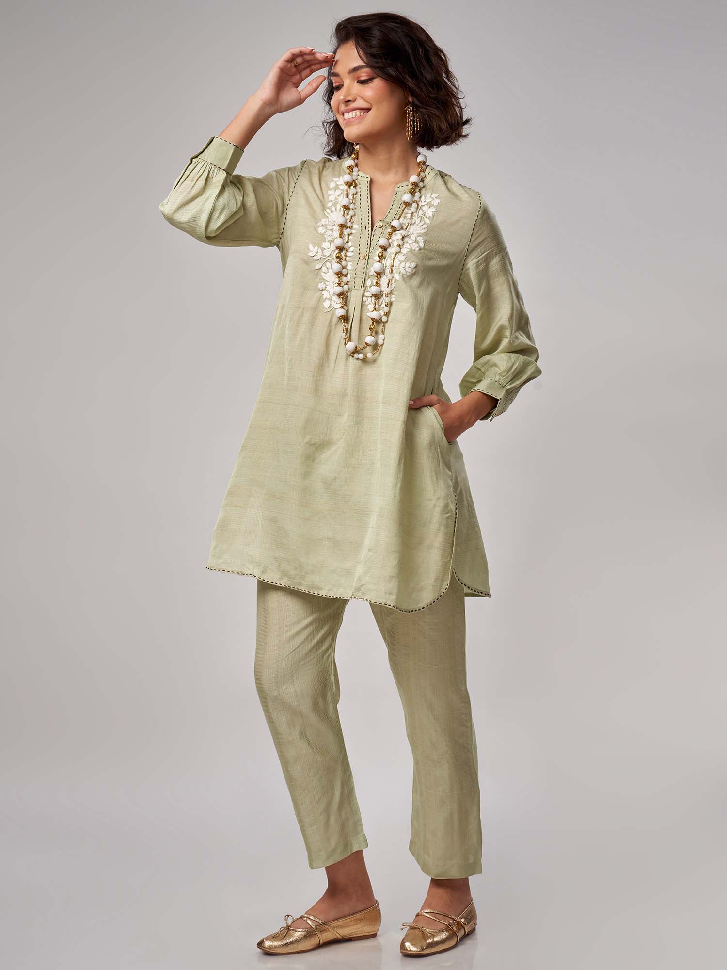 Yuko Handloom Silk Twin Set